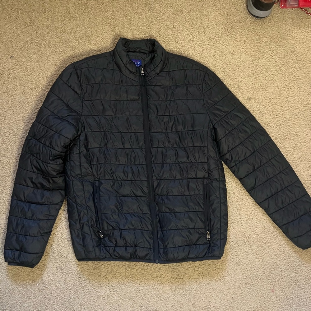 Simply Styled Men's Black Quilted Packable Puffer Jacket